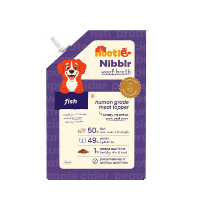 Nibblr Fish Bone Broth (100ml)- Hydrating Meal Topper for Dog