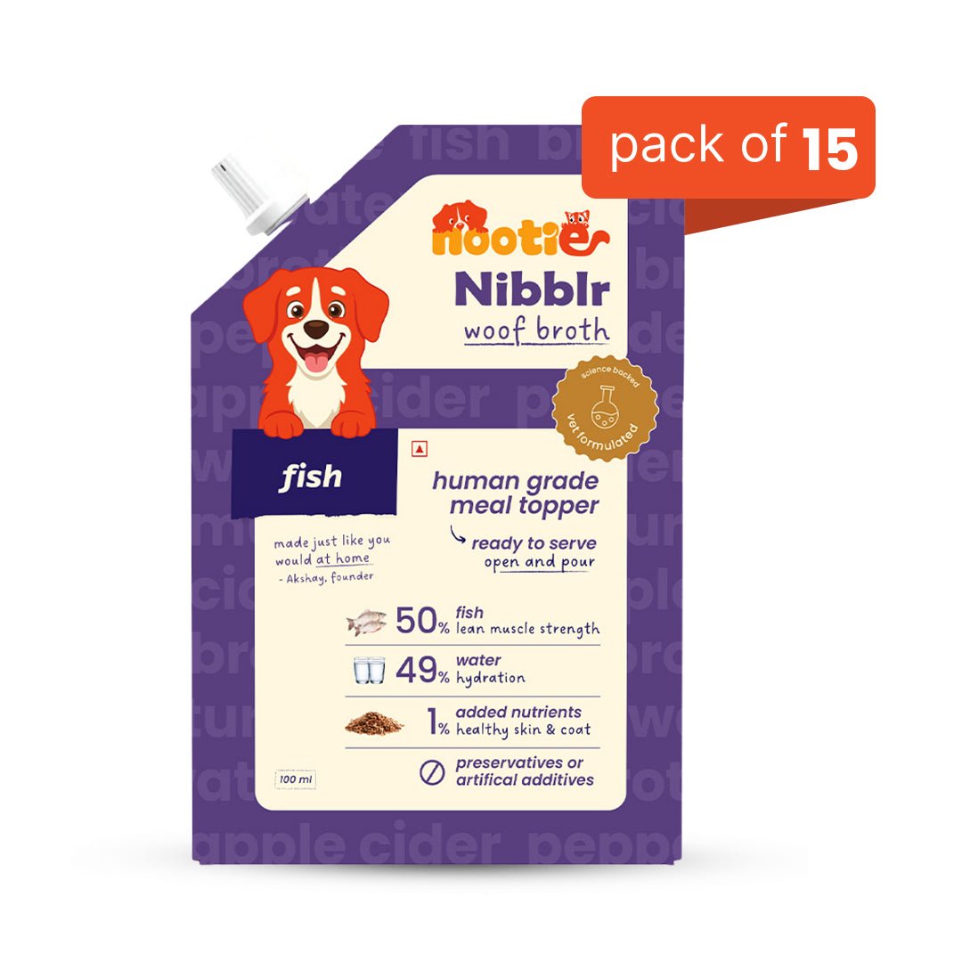 Nibblr Fish Bone Broth (100ml) - Hydrating Meal Topper for Dog - nootie.in