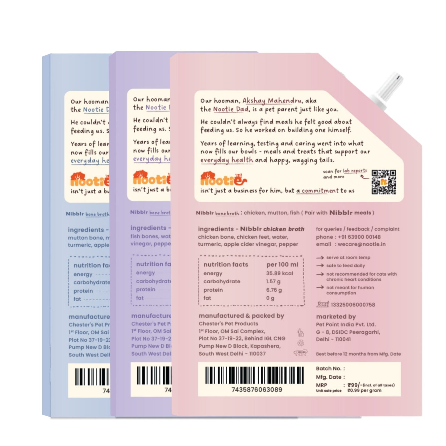 Nibblr Purr Broth - Hydrating Meal Topper for Cats (3 x 100 ml) | Assorted Broth Pack - nootie.in
