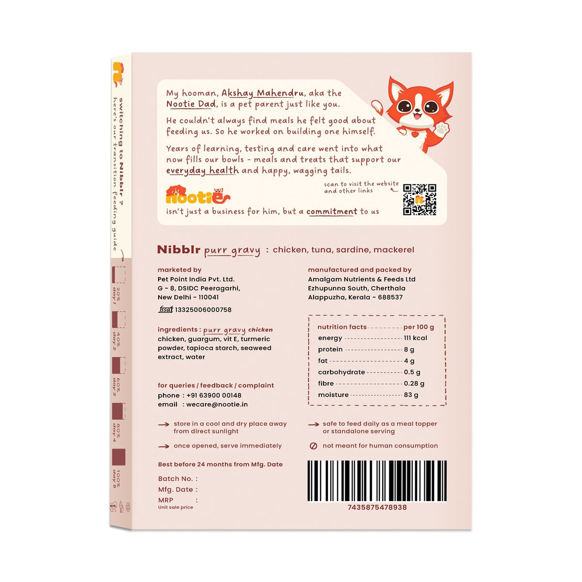 Nibblr Purr Gravy for Cats (170g) | Chicken - Taurine-Enriched, High-Protein Meal Topper for Cat - nootie.in