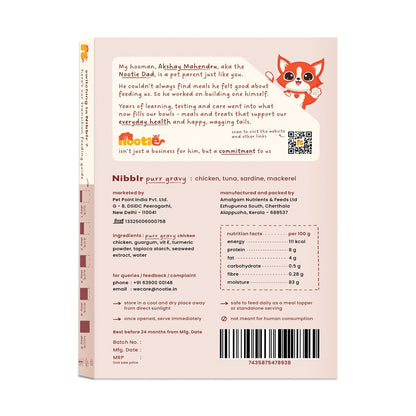 Nibblr Purr Gravy for Cats (170g) | Chicken - Taurine-Enriched, High-Protein Meal Topper for Cat - nootie.in