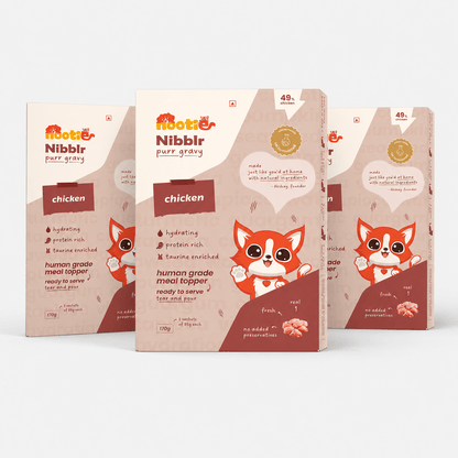 Nibblr Purr Gravy for Cats (170g) | Chicken - Taurine-Enriched, High-Protein Meal Topper for Cat - nootie.in