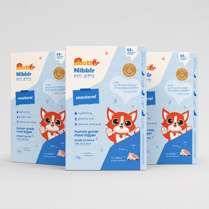 Nibblr Purr Gravy for Cats (170g) | Mackerel - Taurine-Enriched, High-Protein Meal Topper for Cat - nootie.in