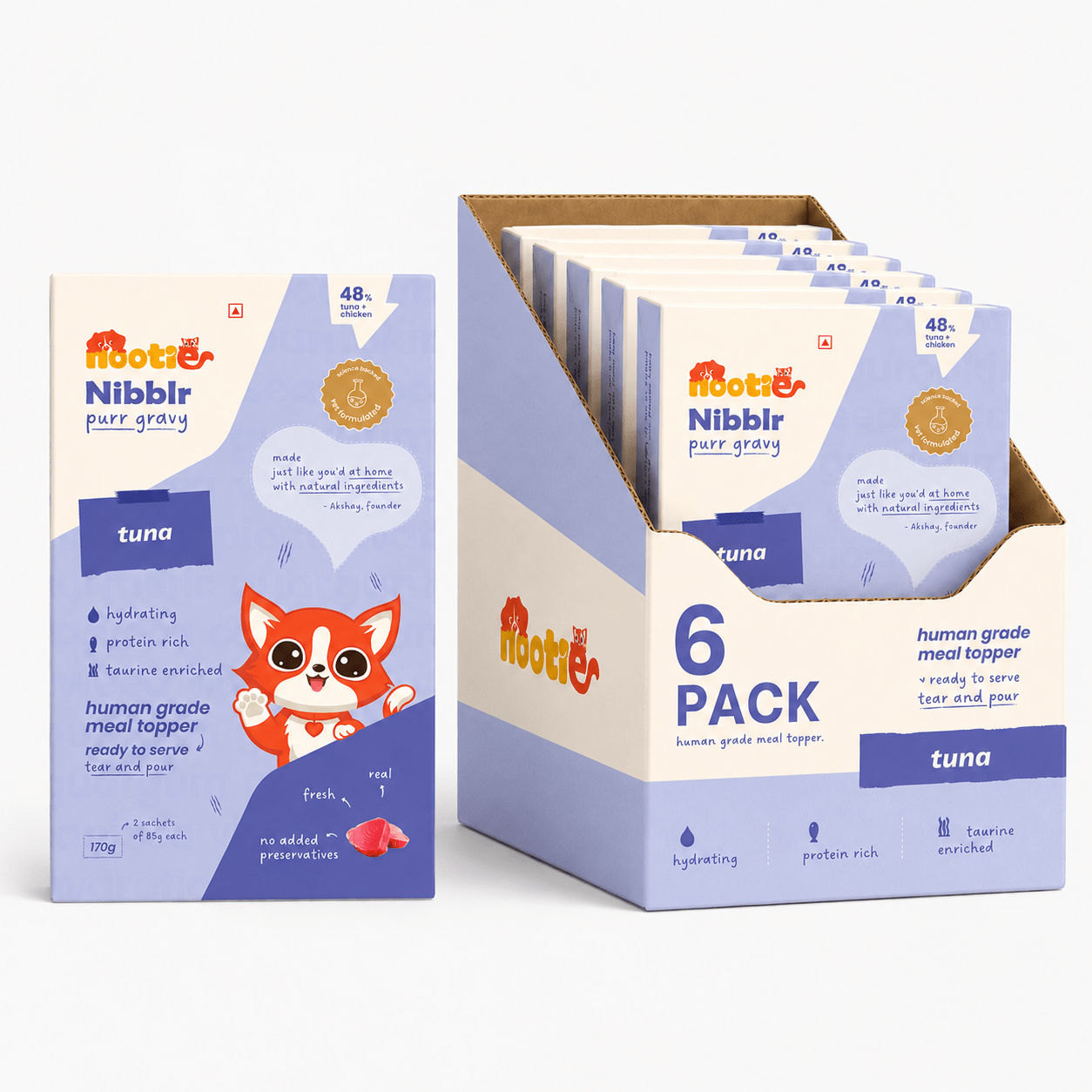 Nibblr Purr Gravy for Cats (170g) | Tuna - Taurine-Enriched, High-Protein Meal Topper for Cat - nootie.in