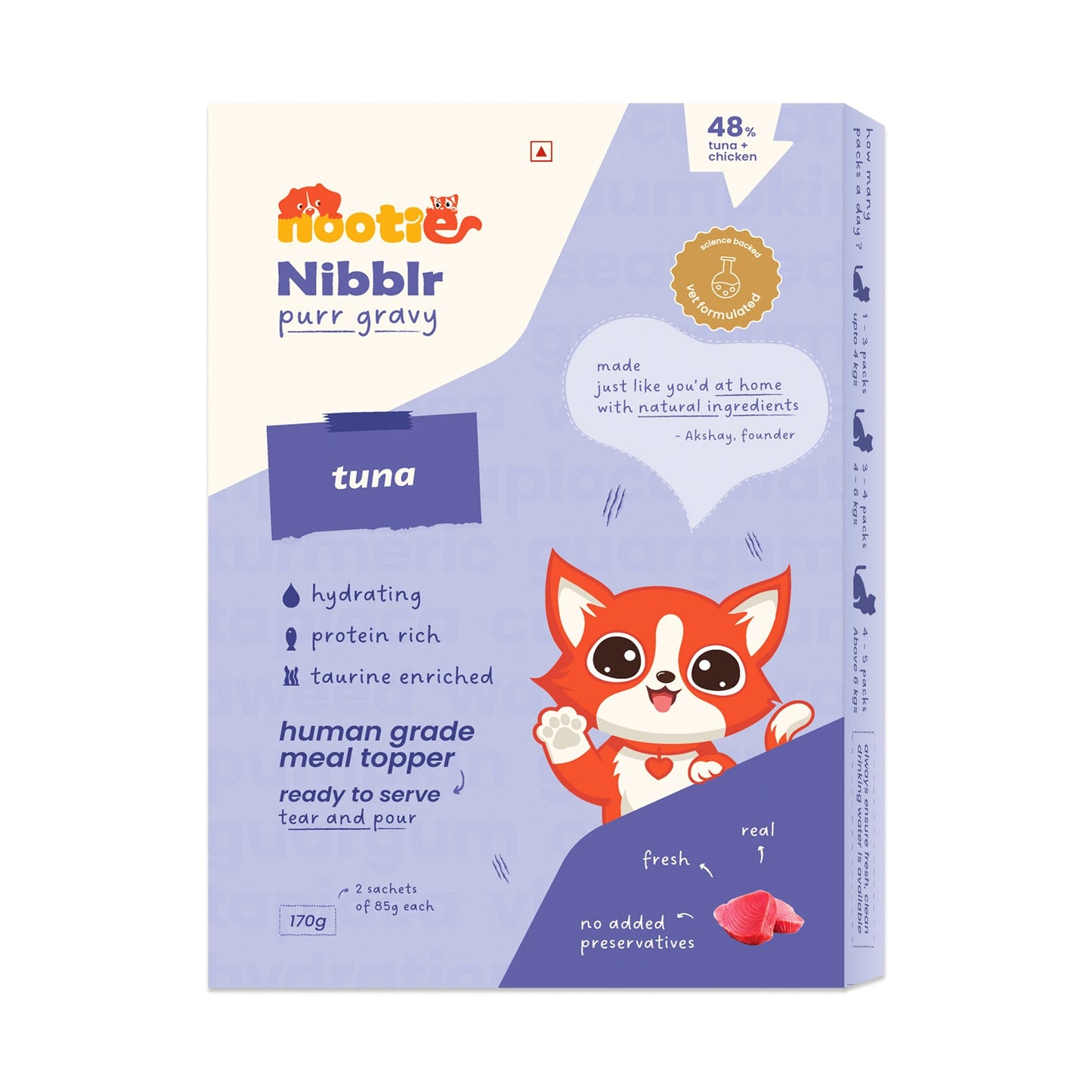 Nibblr Purr Gravy for Cats (170g) | Tuna - Taurine-Enriched, High-Protein Meal Topper for Cat - nootie.in