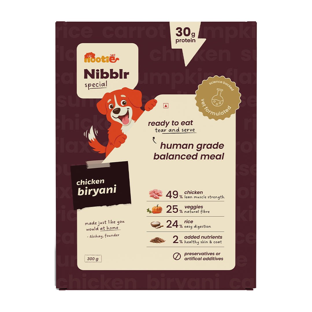 Nibblr Special Chicken Biryani (300g) - Fresh Wholesome Dog Meal - nootie.in