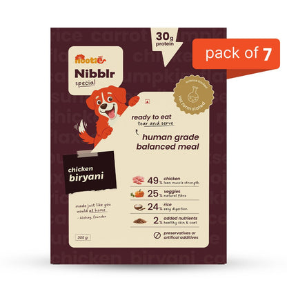 Nibblr Special Chicken Biryani (300g) - Fresh Wholesome Dog Meal - nootie.in