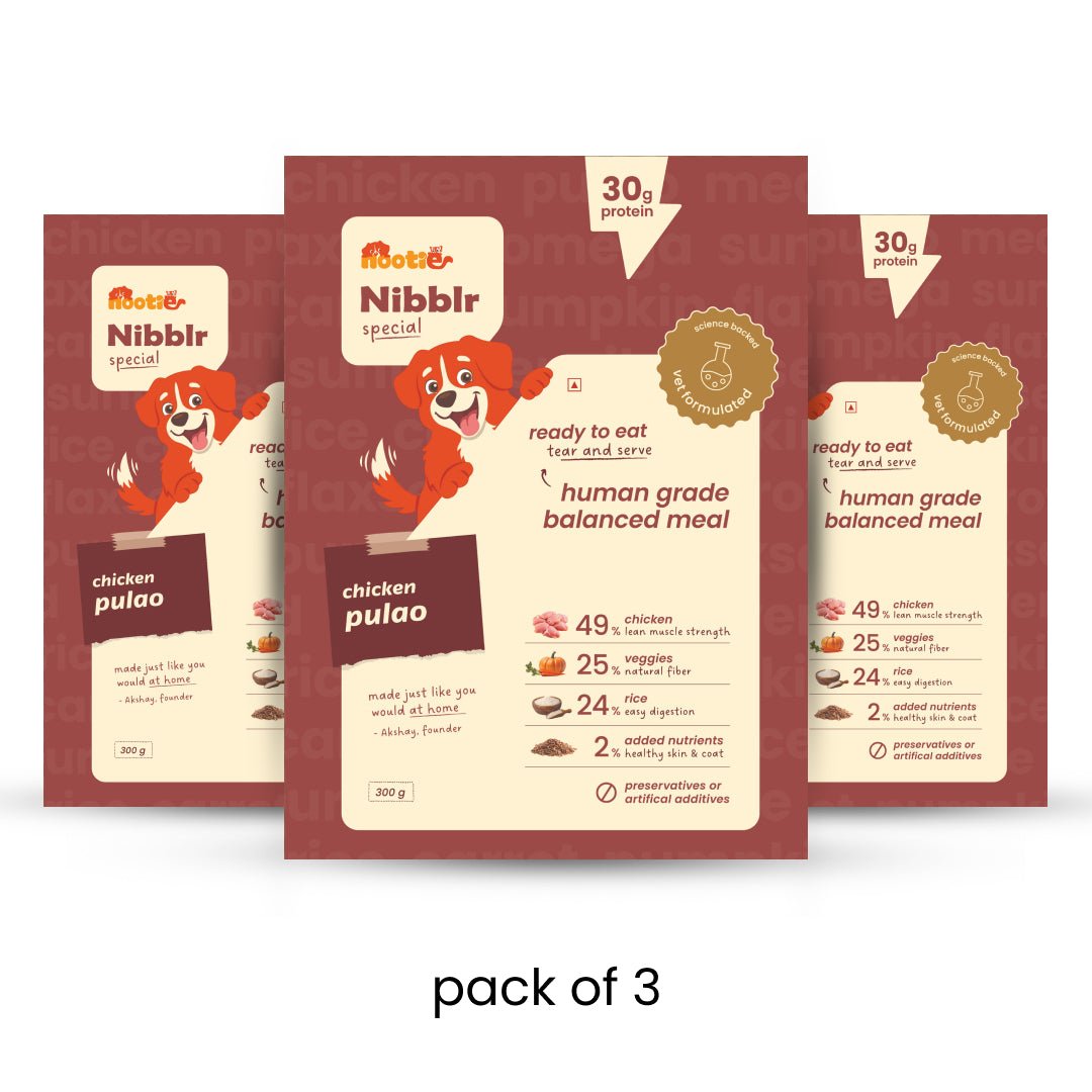 Nibblr Special Chicken Pulao Dogs Meal (300 g) - Fresh Wholesome Dog Meal - nootie.in