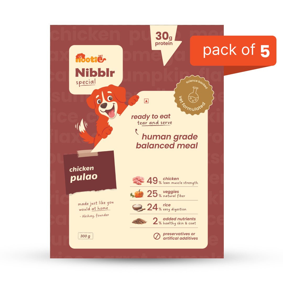 Nibblr Special Chicken Pulao Dogs Meal (300 g) - Fresh Wholesome Dog Meal - nootie.in