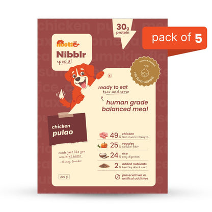 Nibblr Special Chicken Pulao Dogs Meal (300 g) - Fresh Wholesome Dog Meal - nootie.in