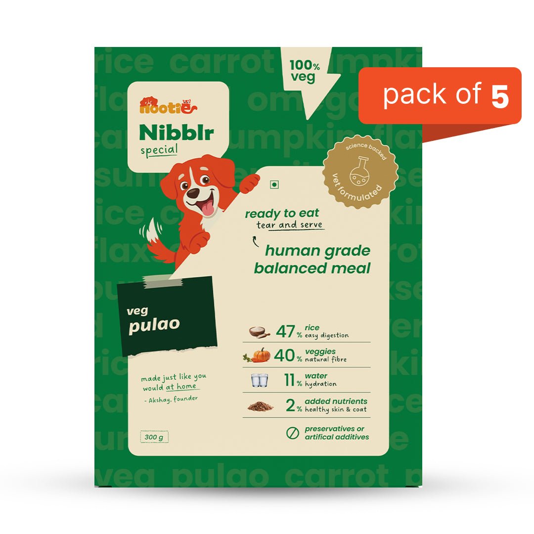 Nibblr Special Veg Pulao (300g) - Fresh Wholesome Dog Meal - nootie.in