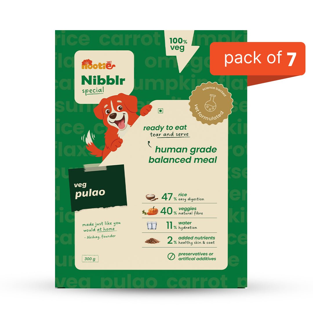 Nibblr Special Veg Pulao (300g) - Fresh Wholesome Dog Meal - nootie.in
