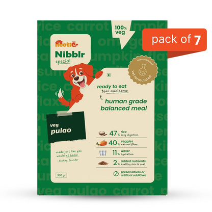 Nibblr Special Veg Pulao (300g) - Fresh Wholesome Dog Meal - nootie.in