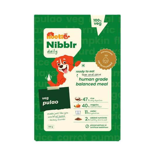 Nibblr Veg Pulao (100g) - 100% Veg Fresh Wholesome Dog Meal - nootie.in