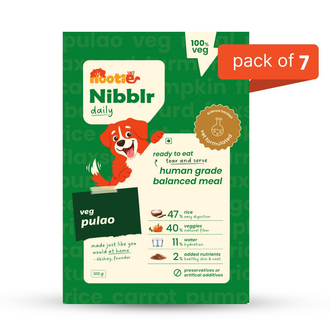 Nibblr Veg Pulao (100g) - 100% Veg Fresh Wholesome Dog Meal - nootie.in