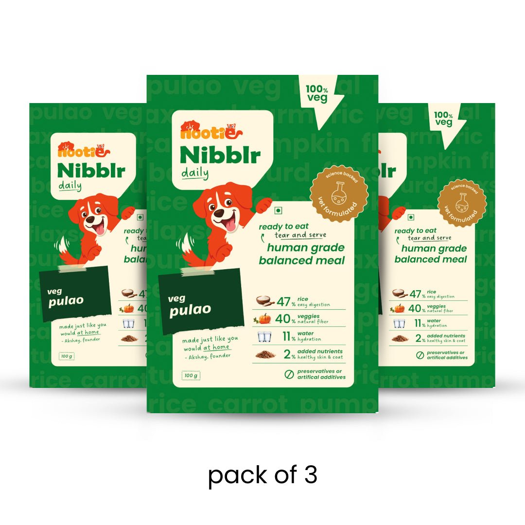 Nibblr Veg Pulao (100g) - 100% Veg Fresh Wholesome Dog Meal - nootie.in