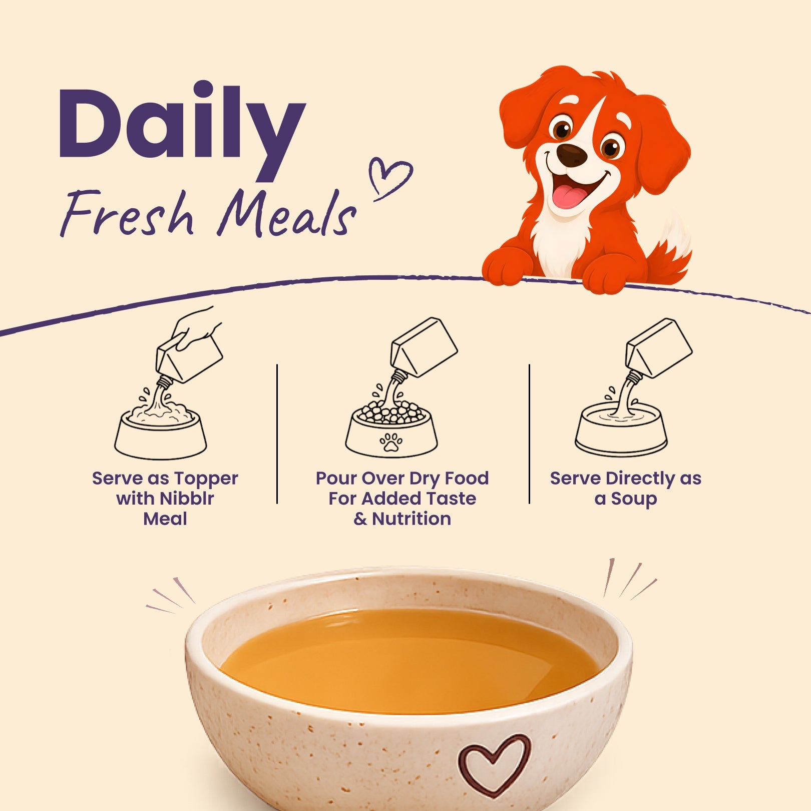 Nibblr Woof Broth - Hydrating Meal Topper for Dogs (100 ml) | Fish Bone Broth - nootie.in