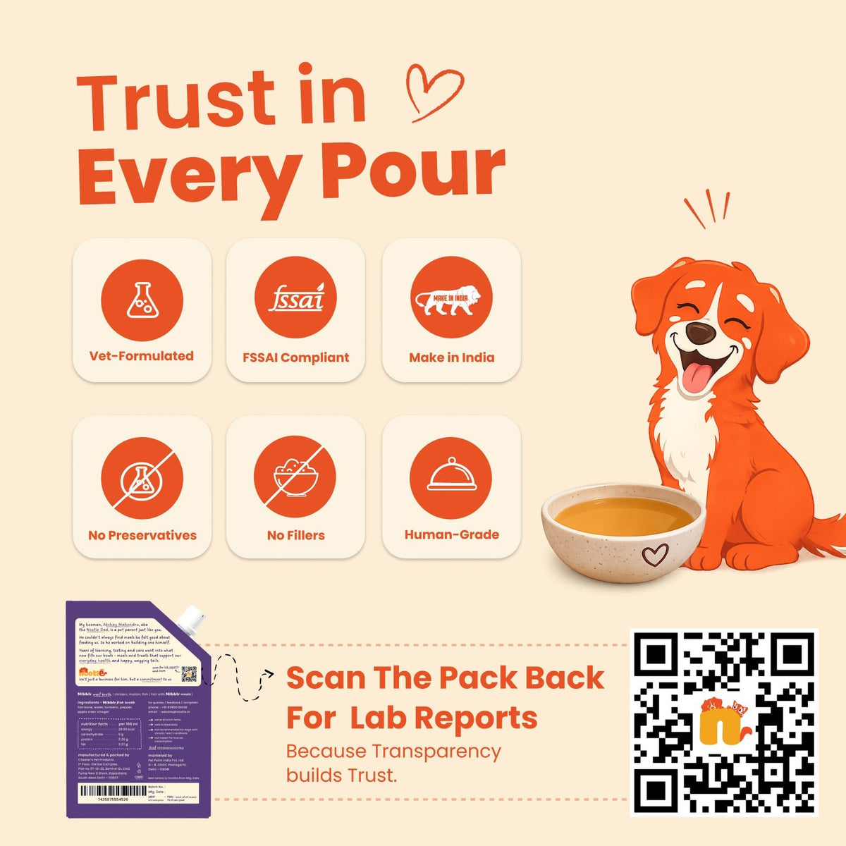 Nibblr Woof Broth - Hydrating Meal Topper for Dogs (3 x 100 ml) | Assorted Combo Pack of 3 Flavors - nootie.in