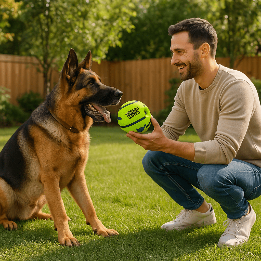 Nootie 5.5 - Inch Interactive Giggle Ball Dog Toy - Squeaky Wobble Chew Toy for Medium & Large Dogs - nootie.in
