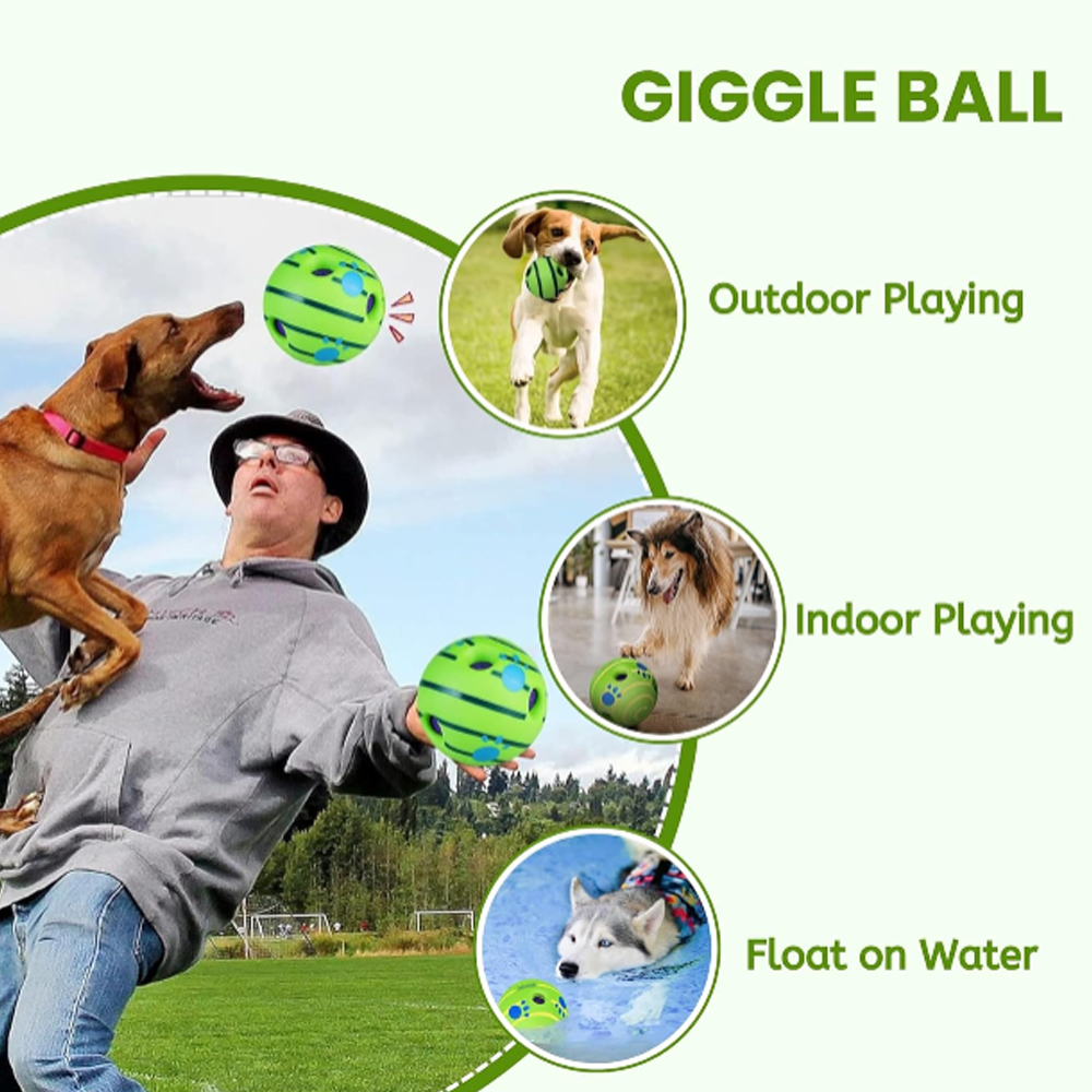 Nootie 5.5 - Inch Interactive Giggle Ball Dog Toy - Squeaky Wobble Chew Toy for Medium & Large Dogs - nootie.in