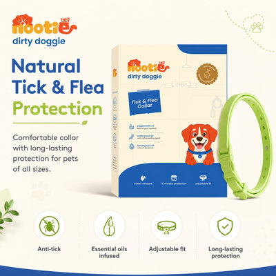 Nootie All Natural Tick & Flea Collar for Dogs & Cats | 5 Months Protection | Waterproof, Adjustable & Chemical-Free Pest Defence
