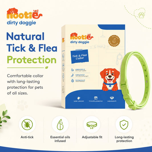 Nootie All Natural Tick & Flea Collar for Dogs & Cats | 5 Months Protection | Waterproof, Adjustable & Chemical-Free Pest Defence - nootie.in