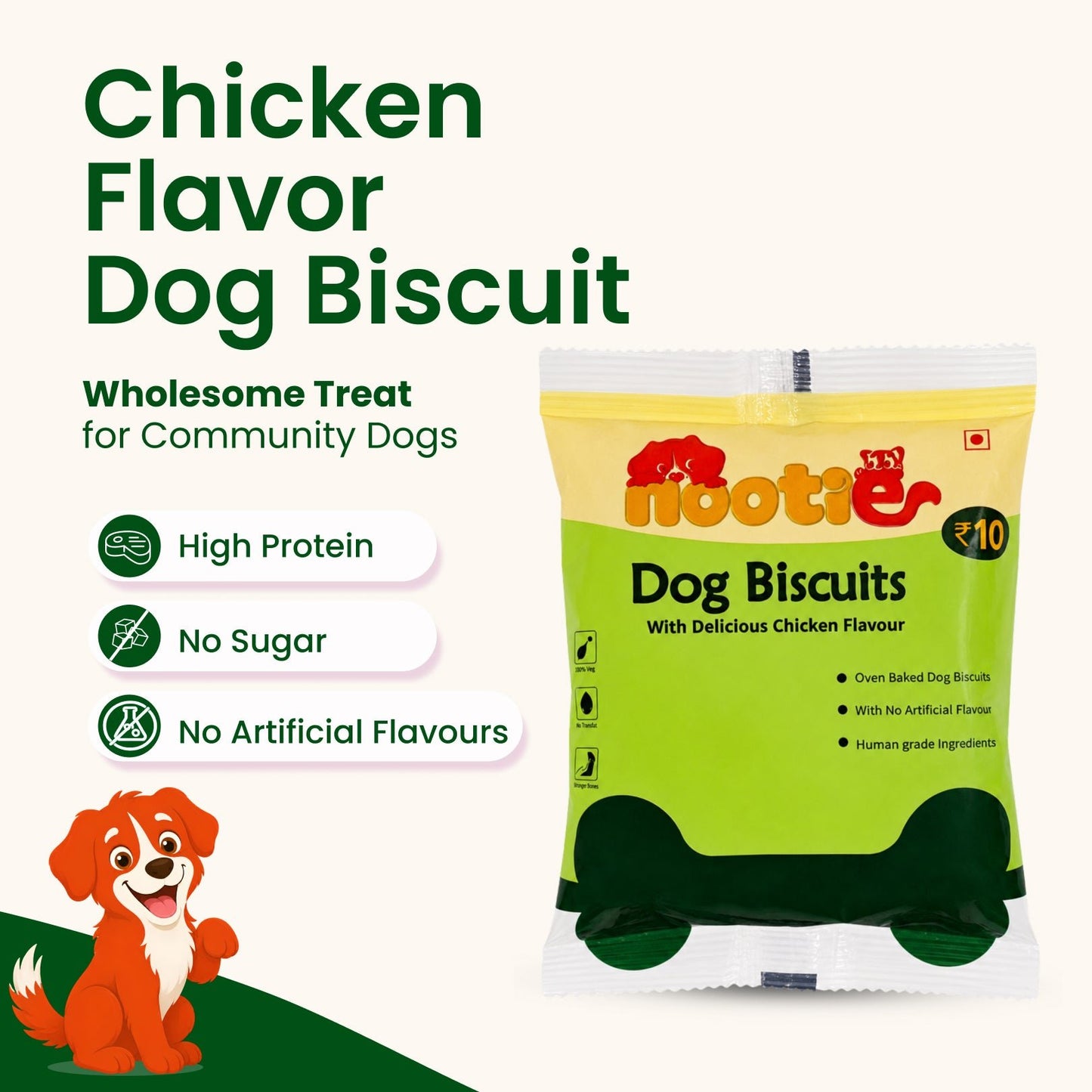Nootie Biscuit 10Rs. Minipack Bundles for Dogs (40g) | Chicken | High Protein - nootie.in