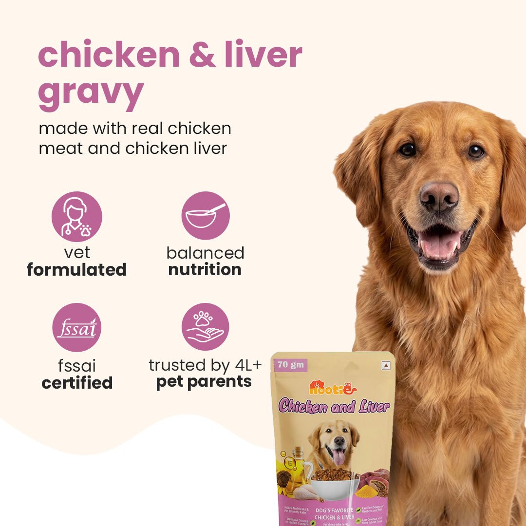 Nootie Chicken & Liver Gravy Dog Food | High - Protein, Energy Boosting & Digestive Support (70g) – a great option in meals for dog - nootie.in