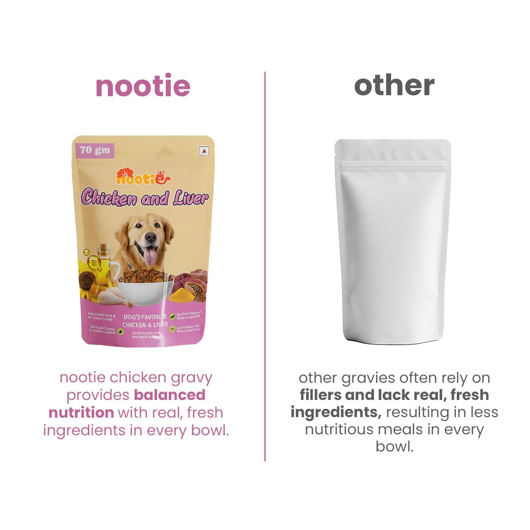 Nootie Chicken & Liver Gravy Dog Food | High - Protein, Energy Boosting & Digestive Support (70g) – a great option in meals for dog - nootie.in