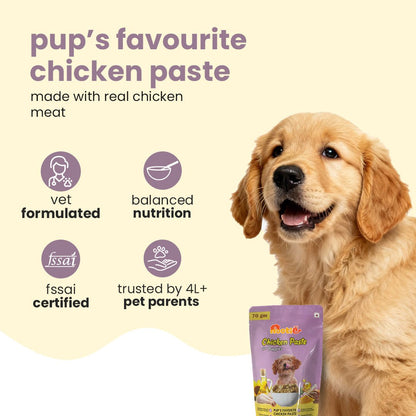 Nootie Chicken Paste for Puppies (70g) - High - Protein Growth Formula & Easy Digest Energy Food - nootie.in