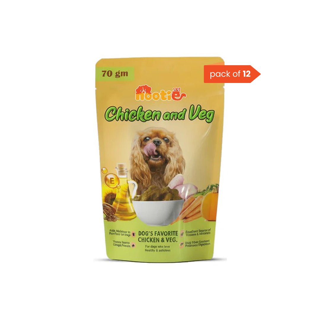 Nootie Chicken & Veg Dog Food Gravy | High - Protein, Fiber - Rich & Digestive Support (70g) - nootie.in