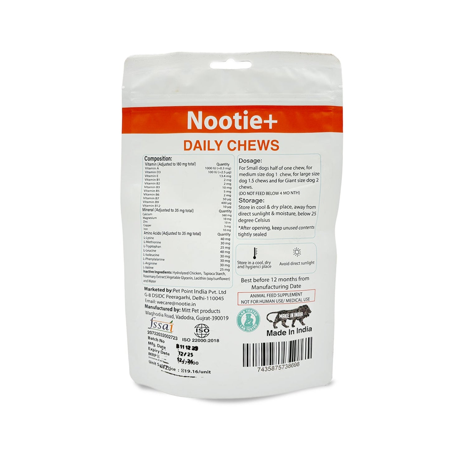 Multivitamin for Dogs - Nootie+ Daily Multivitamin Chews for Dogs 