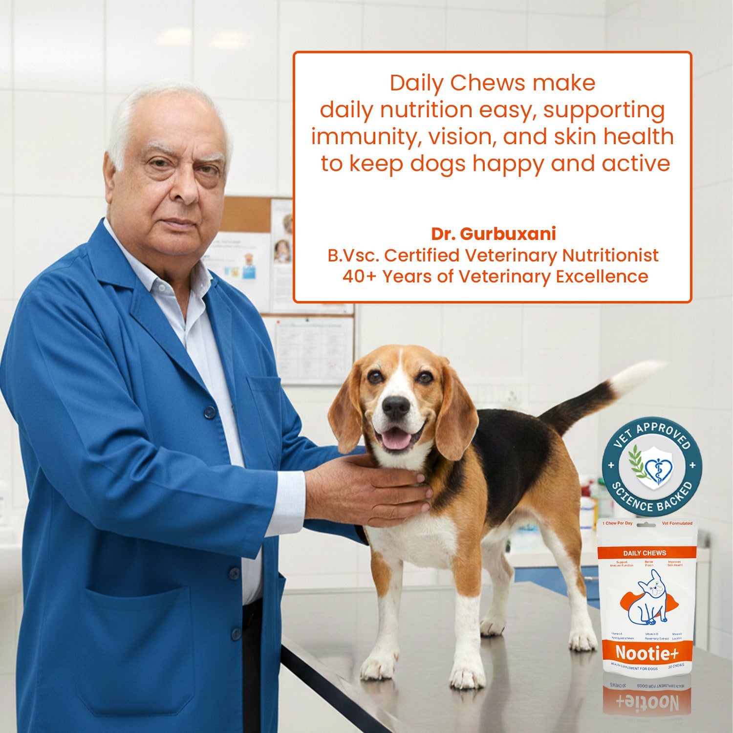 Multivitamin for Dogs - Nootie+ Daily Multivitamin Chews for Dogs 