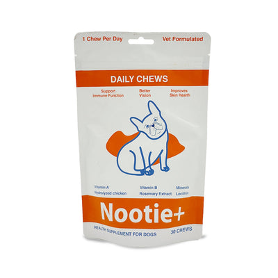 Nootie+ Daily Multivitamin Chews for Dogs - Immune Support, Vision & Healthy Skin (30 Air-dried Soft Chews)