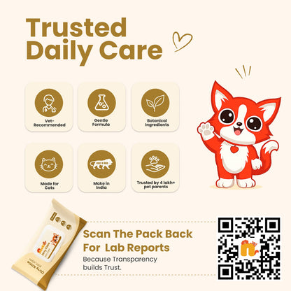 Nootie Dirty Kittie Purr Wipes (50 Wipes) | Alcohol-Free Cat Grooming & Deodorizing Wipes with Aloe & Neem - nootie.in