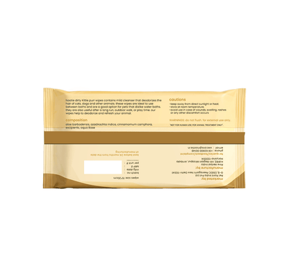 Nootie Dirty Kittie Purr Wipes (50 Wipes) | Alcohol-Free Cat Grooming & Deodorizing Wipes with Aloe & Neem - nootie.in