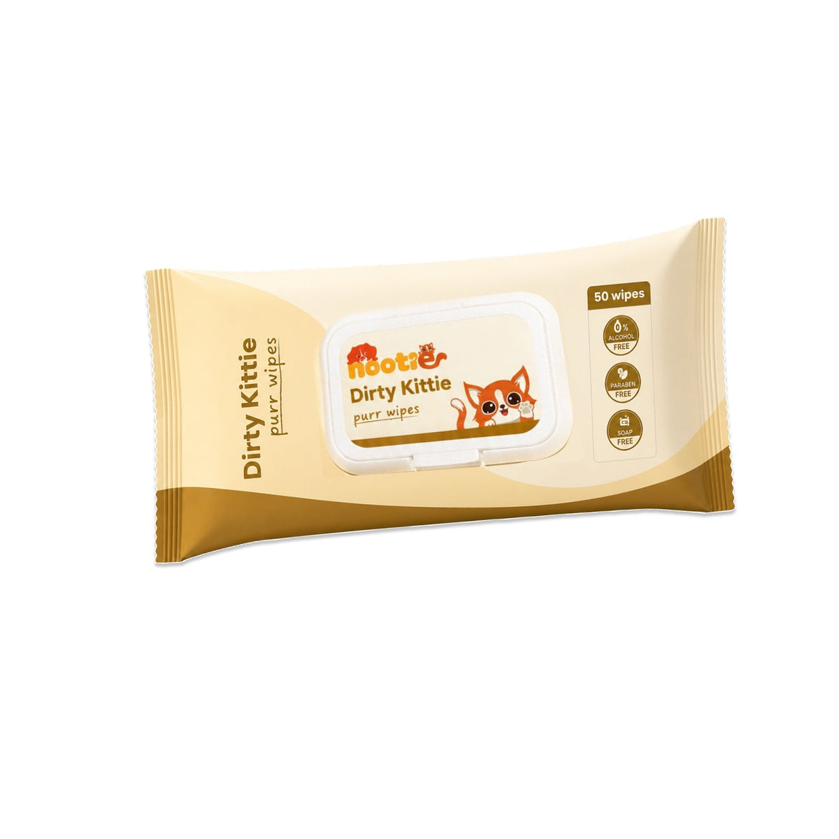 Nootie Dirty Kittie Purr Wipes (50 Wipes) | Alcohol-Free Cat Grooming & Deodorizing Wipes with Aloe & Neem - nootie.in