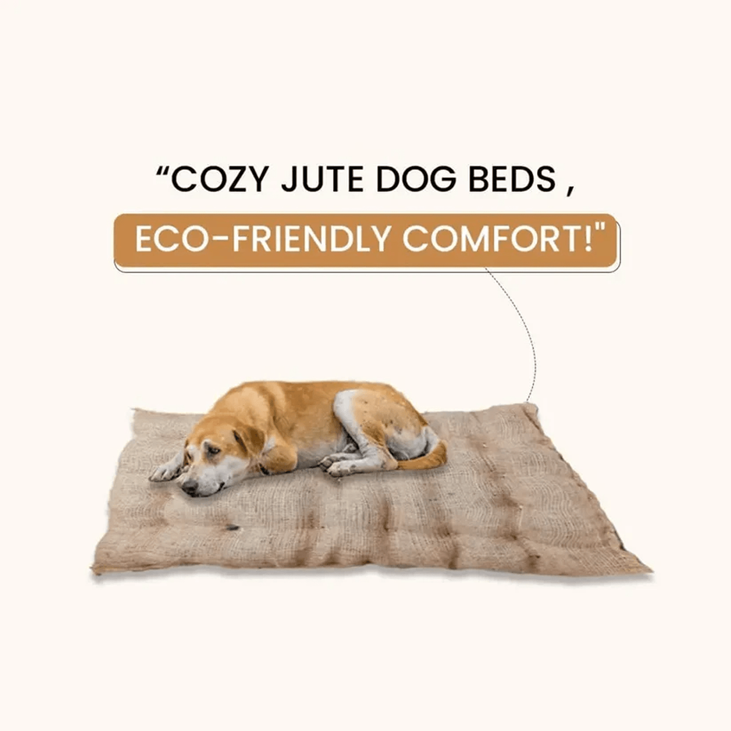 Nootie Eco - Friendly Jute Pet Bed - Durable & Soft Sleeping Mat for Dogs & Cats (Small) - nootie.in