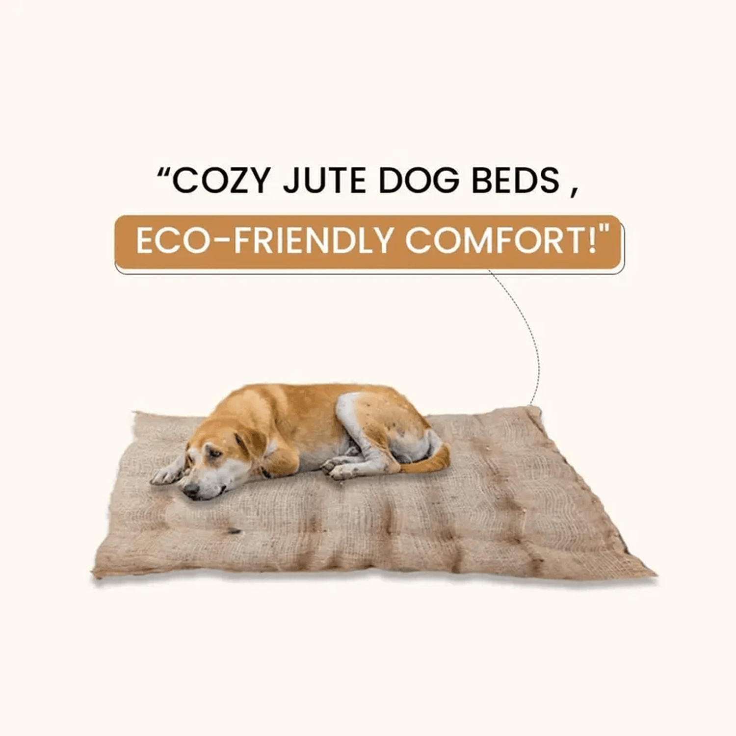 Nootie Eco - Friendly Jute Pet Bed - Durable & Soft Sleeping Mat for Dogs & Cats (Small) - nootie.in