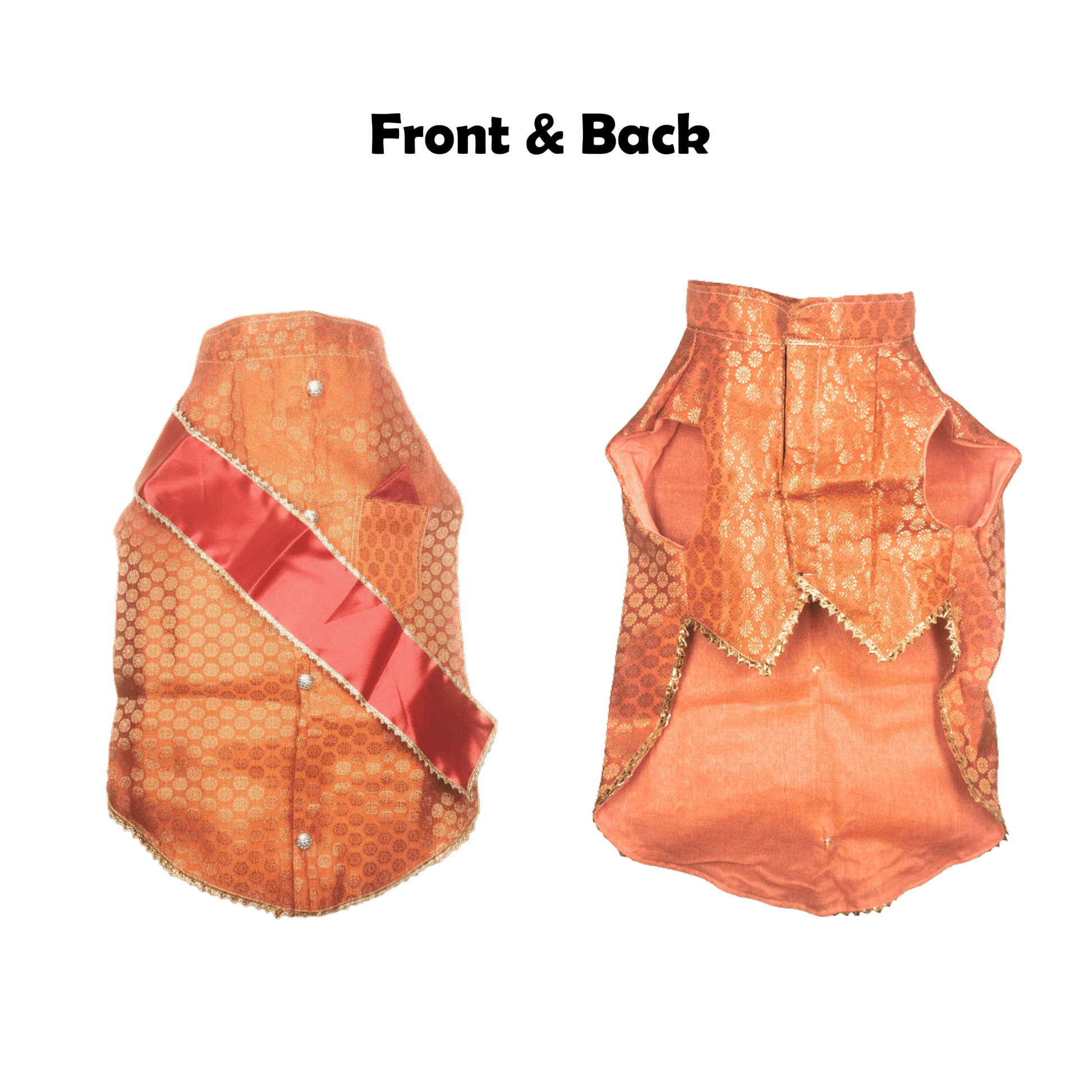 Nootie Festive Sherwani with Chunni for Pets – Orange | Stylish Outfit for Weddings & Festivals - nootie.in