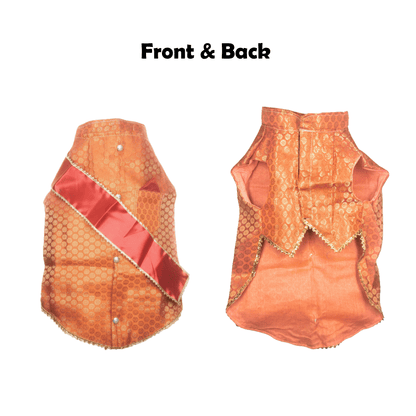 Nootie Festive Sherwani with Chunni for Pets – Orange | Stylish Outfit for Weddings & Festivals - nootie.in