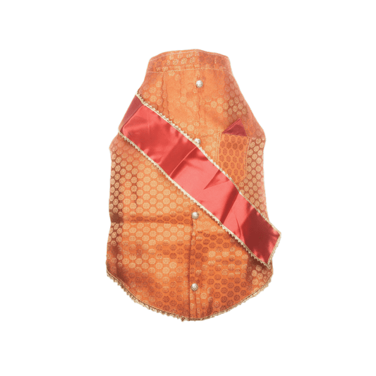 Nootie Festive Sherwani with Chunni for Pets – Orange | Stylish Outfit for Weddings & Festivals - nootie.in