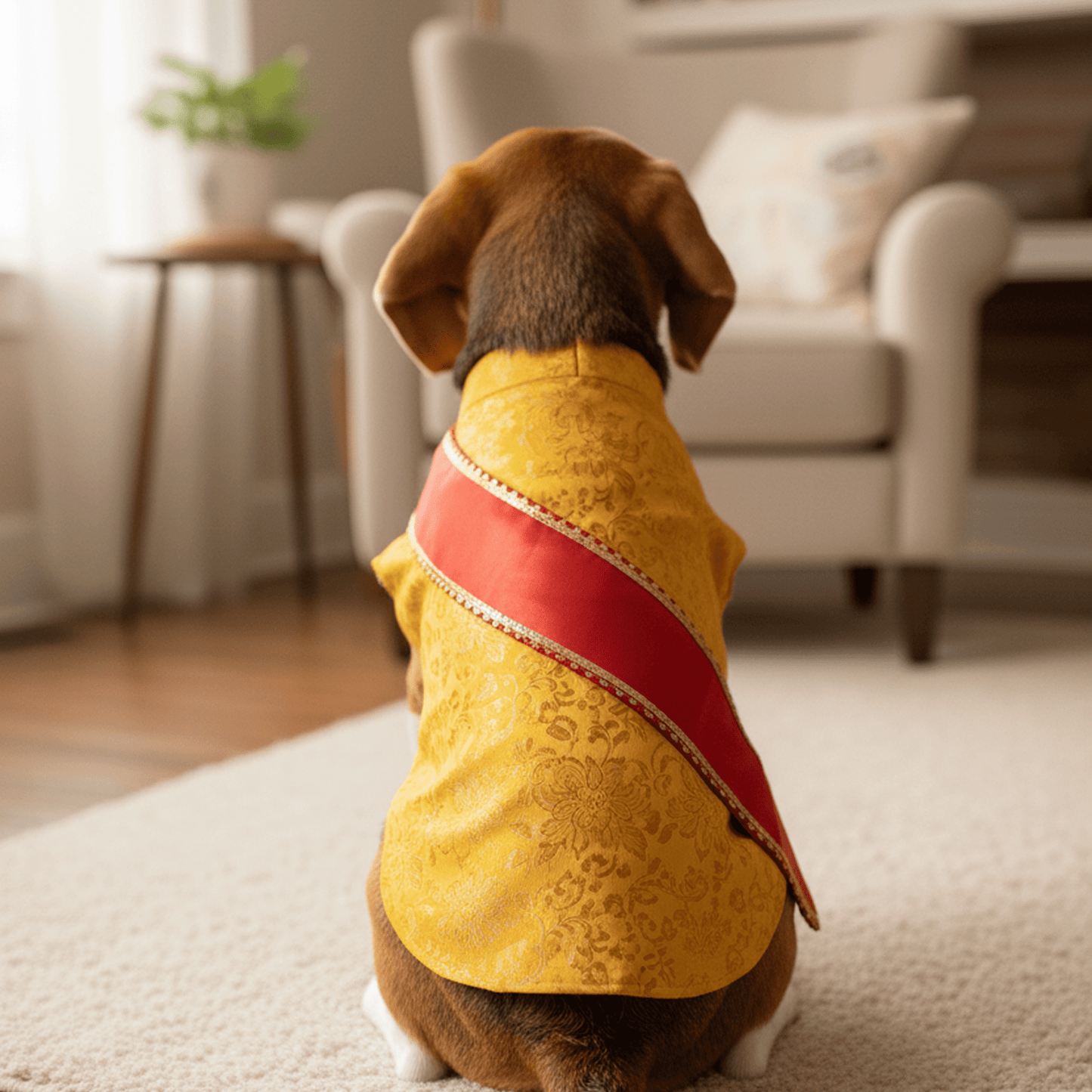 Nootie Festive Sherwani with Chunni for Pets – Yellow | Stylish Outfit for Weddings & Festivals - nootie.in