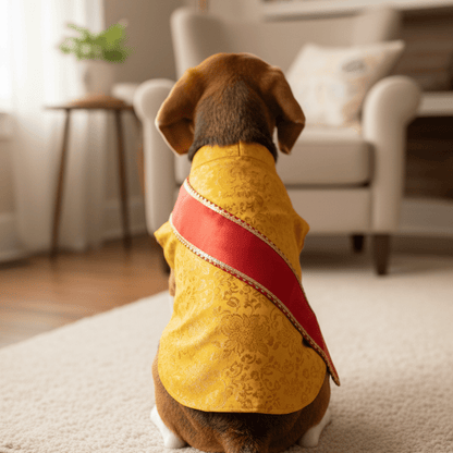 Nootie Festive Sherwani with Chunni for Pets – Yellow | Stylish Outfit for Weddings & Festivals - nootie.in