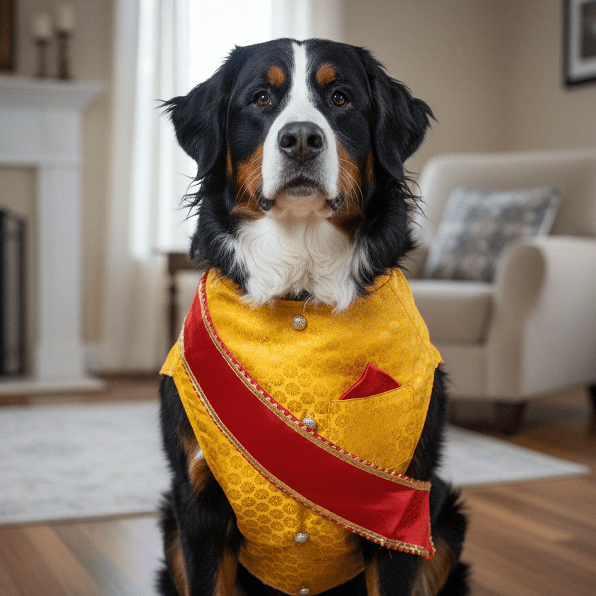Nootie Festive Sherwani with Chunni for Pets – Yellow | Stylish Outfit for Weddings & Festivals - nootie.in