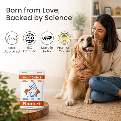Nootie+ Health Chews for Dogs (30 chews) | Daily Wellness - Multi-vitamins for Immune Support, Better Vision & Healthy Skin - nootie.in