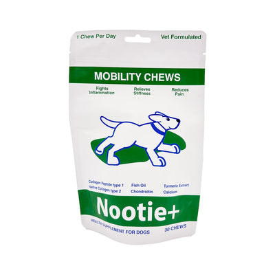 Nootie+ Joint Support Mobility Chews for Dogs - Hip & Joint Pain Relief & Anti-Inflammation (30 Air-Dried Chews)