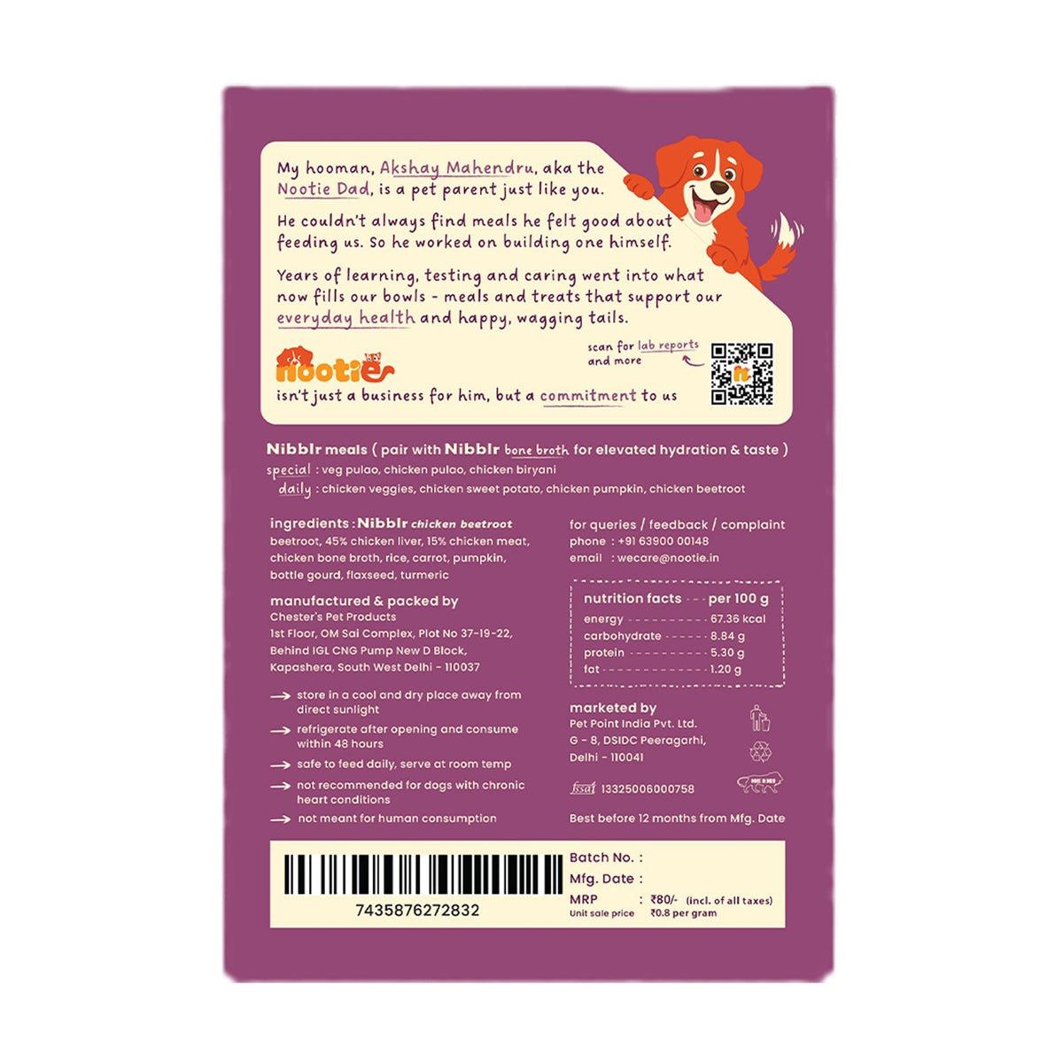 Nootie Nibblr Ready to Eat Woof Dog Meals - nootie.in