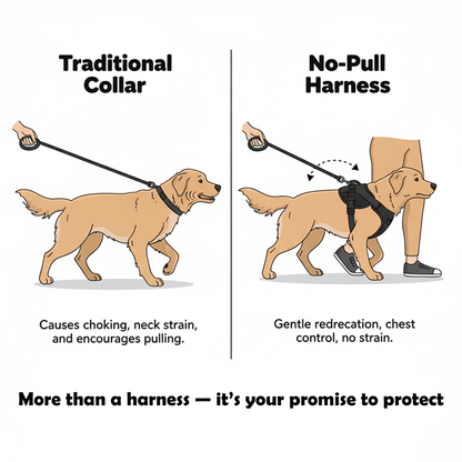 Nootie No - Pull Reflective Dog Harness - Padded Training Vest with Handle for Easy Control - nootie.in