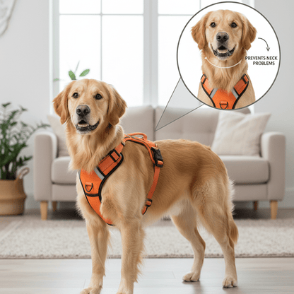 Nootie No - Pull Reflective Dog Harness - Padded Training Vest with Handle for Easy Control - nootie.in